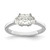 14KT White Gold 3 Stone Half Moon/Princess Semi-Mount Diamond Ring