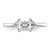 14KT White Gold 3 Stone Half Moon/Princess Semi-Mount Diamond Ring