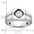 14KT White Gold IBGoodman Men's Polished and Satin 1/5 carat Diamond Semi-mount Ring