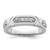 14KT White Gold Polished & Satin Grooved Diamond Mens Wedding Band