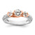 14KT Two-tone Three Stone Bezel Diamond Semi-Mount Engagement Ring