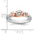 14KT Two-tone Three Stone Bezel Diamond Semi-Mount Engagement Ring