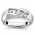 IBGoodman 14KT White Gold Men's Polished and Satin 5-Stone 1/2 Carat AA Quality Diamond Ring