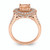 Blooming Bridal 14KT Rose Gold Halo 7.00mm Cushion-cut Morganite and 3/4 carat Diamond Complete Engagement Ring