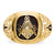 14KT Polished, Antiqued and Nugget Texture AA Quality Diamond Masonic Ring