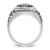 14KT White Gold Men's Polished Antiqued and Textured with Black Enamel and AA Quality Diamonds Masonic Ring