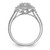 14KT White Gold Oval Halo Cluster with Heart Gallery 7/8 carat Diamond Complete Engagement Ring