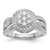 14KT White Gold Complete Diamond Cluster Engagement Ring