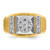 IBGoodman 14KT Two-tone Men's Polished and Satin 1/2 Carat AA Quality Diamond Cluster Ring