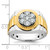 IBGoodman 10KT Two-tone Men's Polished Satin and Textured 1 Carat A Quality Diamond Ring