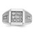 IBGoodman 14KT White Gold Men's Polished and Satin 1 Carat AA Quality Diamond Square Cluster Ring