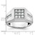 IBGoodman 14KT White Gold Men's Polished and Satin 1 Carat AA Quality Diamond Square Cluster Ring