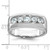 IBGoodman 14KT White Gold Men's Polished and Satin 5-Stone 1 Carat AA Quality Diamond Ring