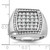 IBGoodman 14KT White Gold Men's Polished and Satin 1 1/3 Carat AA Quality Diamond Cluster Ring
