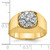 IBGoodman 14KT Two-tone Men's Polished and Satin Round 1 Carat AA Quality Diamond Cluster Ring