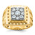 IBGoodman 14KT Two-tone Men's Polished Satin and Grooved 1 Carat AA Quality Diamond Cluster Ring
