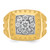 IBGoodman 14KT Two-tone Men's Polished Satin and Grooved 1 Carat AA Quality Diamond Cluster Ring