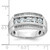 IBGoodman 14KT White Gold Men's Polished and Satin 3-Row 1 1/4 Carat AA Quality Diamond Ring
