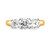 14KT Two-tone 3-Stone Diamonds Semi-Mount Engagement Ring