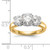 14KT Two-tone 3-Stone Diamonds Semi-Mount Engagement Ring