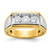 IBGoodman 14KT Two-tone Men's Polished and Grooved 3-Stone 1 Carat AA Quality Diamond Ring