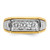 IBGoodman 14KT Two-tone Men's Polished and Grooved 3-Stone 1 Carat AA Quality Diamond Ring
