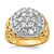 IBGoodman 10KT Two-tone Men's Polished Filigree 2 Carat A Quality Diamond Cluster Ring