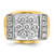 IBGoodman 14KT Two-tone Men's Polished and Satin 1 1/2 Carat AA Quality Diamond Cluster Ring