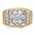 IBGoodman 14KT Two-tone Men's Polished and Satin 2 Carat AA Quality Diamond Cluster Ring
