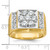 IBGoodman 14KT Two-tone Men's Polished and Satin 2 Carat AA Quality Diamond Cluster Ring