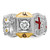 IBGoodman 14KT Two-tone Men's Polished and Textured with Multi-color Enamel and Diamond Knights Templar Masonic Shriner's Ring
