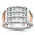 IBGoodman 14KT White and Rose Gold Men's Polished and Cut-Out 3-Row 1 1/5 Carat AA Quality Diamond Ring