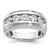 IBGoodman 14KT White Gold Men's Polished and Grooved 1 3/4 Carat AA Quality Diamond Ring