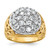 IBGoodman 14KT Two-tone Men's Polished Filigree 2 Carat AA Quality Diamond Cluster Ring