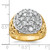 IBGoodman 14KT Two-tone Men's Polished Filigree 2 Carat AA Quality Diamond Cluster Ring