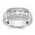 IBGoodman 14KT White Gold Men's Polished and Satin 3-Row 2 1/8 Carat AA Quality Diamond Ring