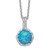 Cheryl M Sterling Silver Rhodium-plated Cabochon Lab Created Blue Opal and Brilliant-cut Cubic Zirconia 18.25 Inch Necklace