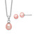 Sterling Silver Rhodium-plated Pink FWC Pearl Necklace/Earrings Set