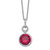 Cheryl M Sterling Silver Rhodium-plated Brilliant-cut Lab Created Ruby and Brilliant-cut White Cubic Zirconia Round Halo 18 Inch Necklace