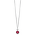 Cheryl M Sterling Silver Rhodium-plated Brilliant-cut Lab Created Ruby and Brilliant-cut White Cubic Zirconia Round Halo 18 Inch Necklace