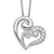 Sentimental Expressions Sterling Silver Rhodium-plated Cubic Zirconia A Mothers Journey 18in Heart Necklace