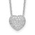 Sterling Silver Rhodium Plated Cubic Zirconia Heart with 1.5in ext Necklace