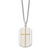 Chisel Stainless Steel Brushed and Polished Yellow IP-plated Cross Dog Tag on a 22 inch Curb Chain Necklace