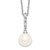 Sterling Silver Rhodium-plated 7-8mm White FWC Pearl Cubic Zirconia Necklace