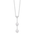 Majestic Sterling Silver Rhodium-plated 10-11mm White Imitation Shell Pearl Cubic Zirconia Y-Drop Spring Ring Clasp 18 inch Necklace