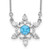 Sterling Silver RH-plated Crystal Snowflake with 2in ext Necklace