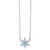 Sterling Silver RH-plated Crystal Snowflake with 2in ext Necklace