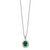 Cheryl M Sterling Silver Rhodium-plated Brilliant-cut Green Glass and Brilliant-cut White Cubic Zirconia Oval 18.25 Inch Necklace