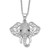 Cheryl M Sterling Silver Rhodium-plated Brilliant-cut Black and White Cubic Zirconia Filigree Elephant 18 Inch Necklace