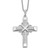 Sentimental Expressions Sterling Silver Rhodium-plated Cubic Zirconia Steadfast Love 18in Cross Necklace